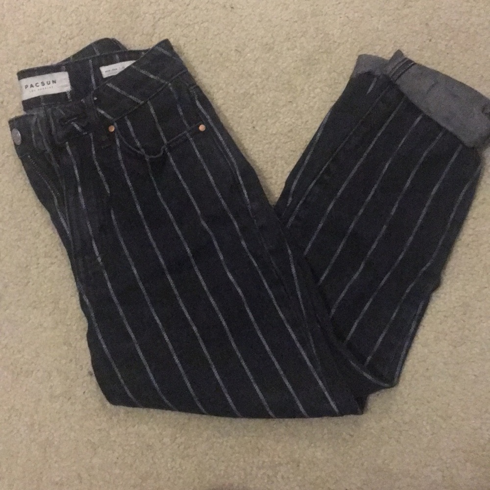 Pacsun black with white stripes mom jeans